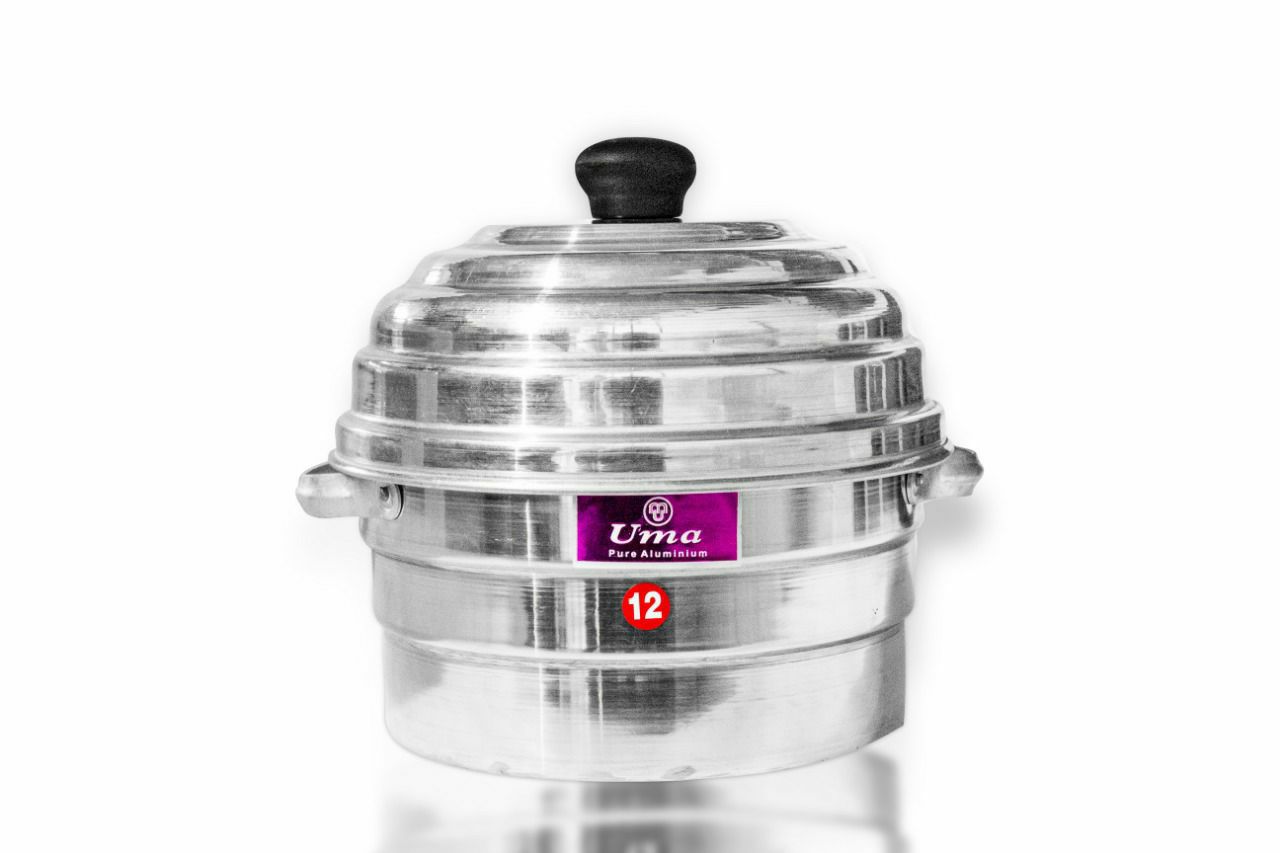 Uma Metal 12 number aluminium idli cooker